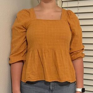 Madewell Golden Peplum Blouse